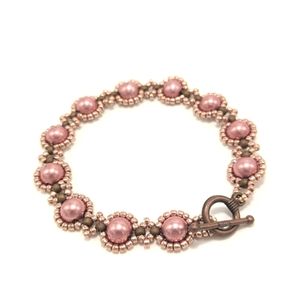 Rose Gold Handmade, Beaded Bracelet